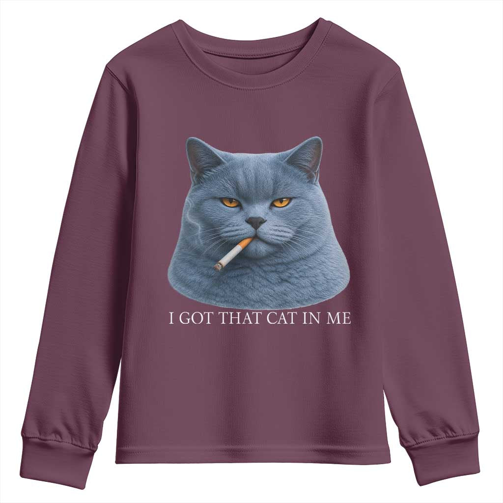 Funny British Shorthair Smoking Youth Sweatshirt I Got That Cat In Me