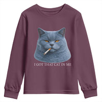 Funny British Shorthair Smoking Youth Sweatshirt I Got That Cat In Me