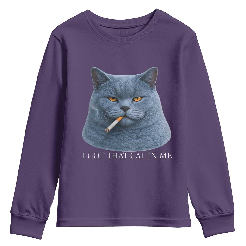 Funny British Shorthair Smoking Youth Sweatshirt I Got That Cat In Me