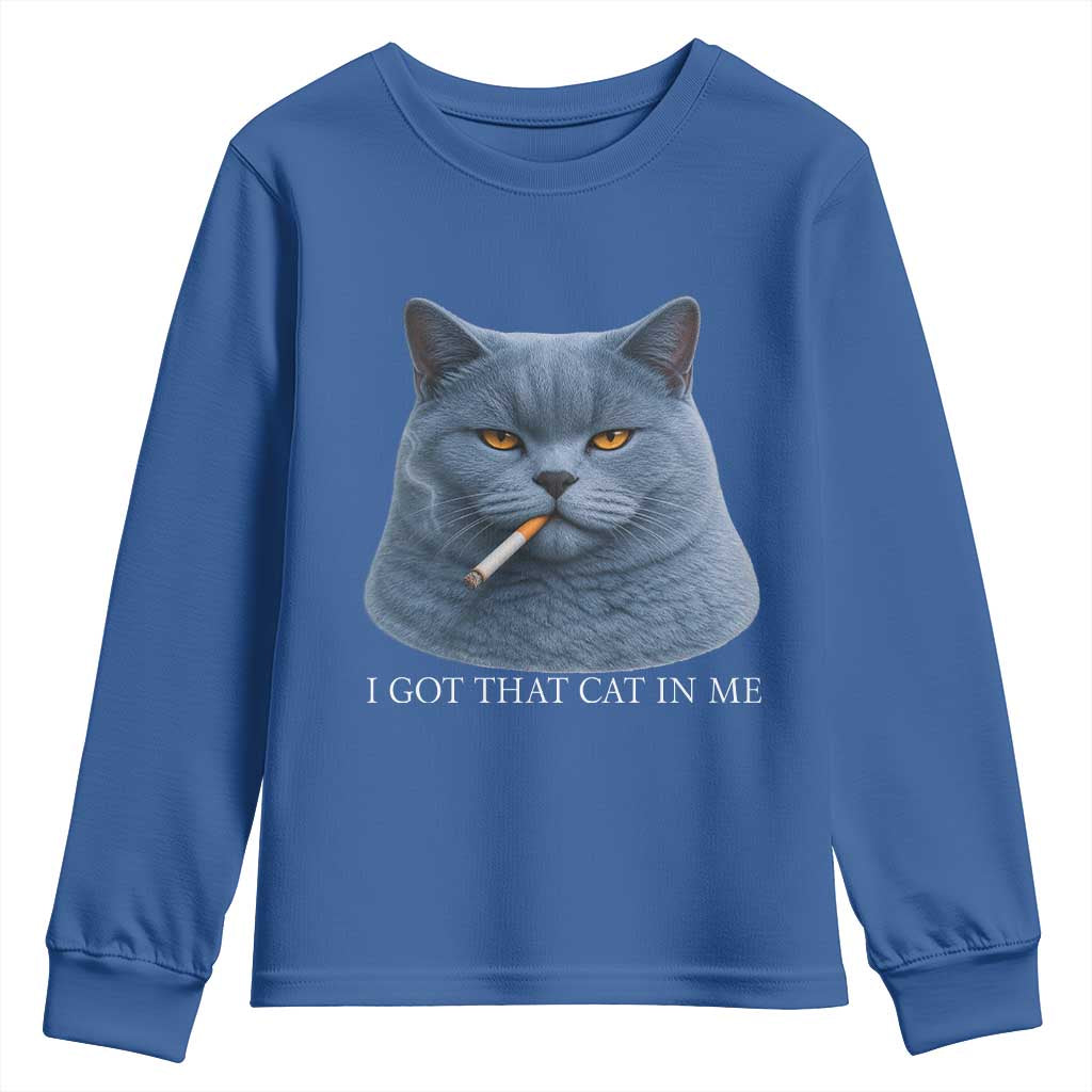 Funny British Shorthair Smoking Youth Sweatshirt I Got That Cat In Me