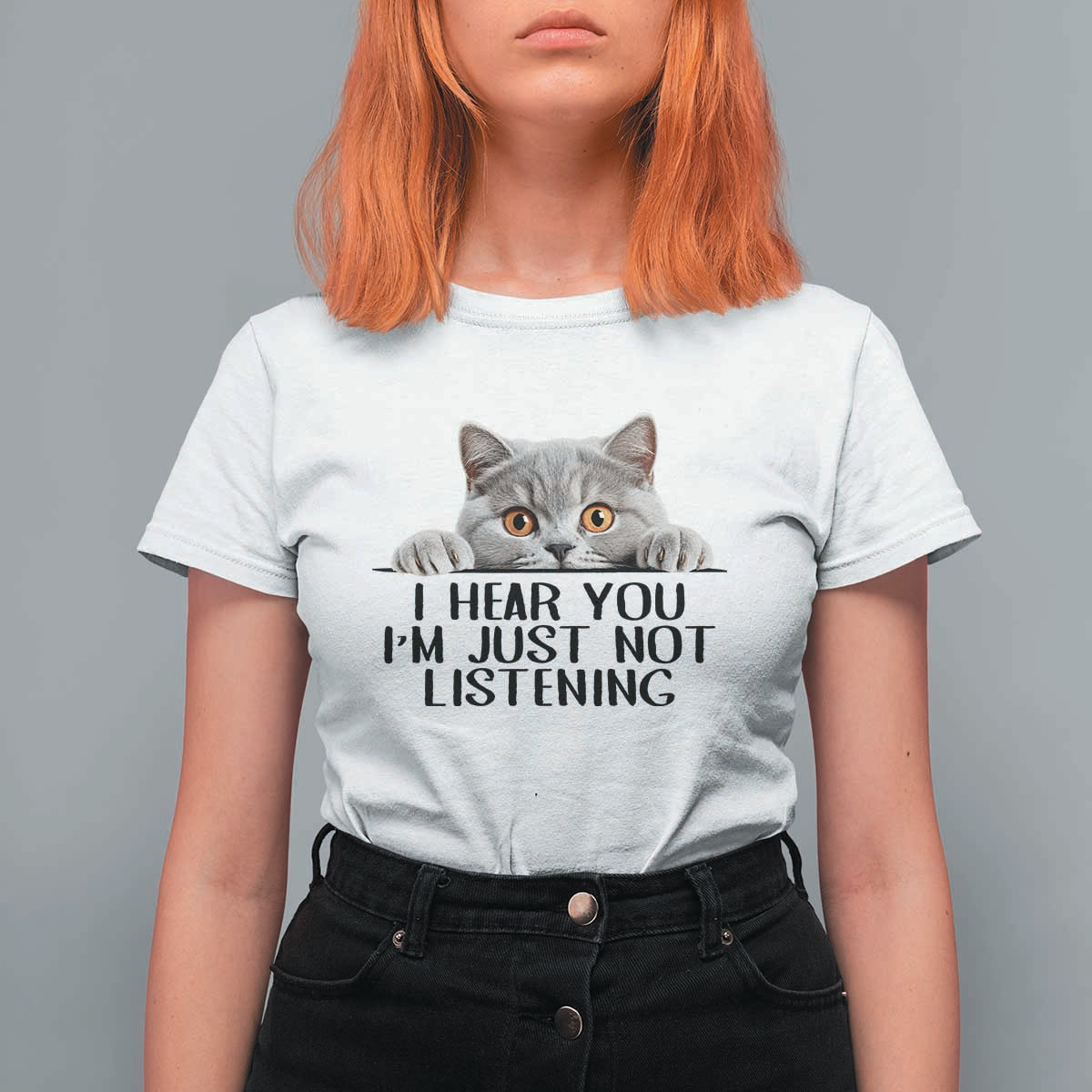 I Am Just Not Listening T Shirt For Women Funny British Shorthair Lover