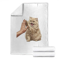 Cute Persian Cat High Five Throw Blanket Cat Lover