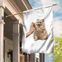 Cute Persian Cat High Five Garden Flag Cat Lover