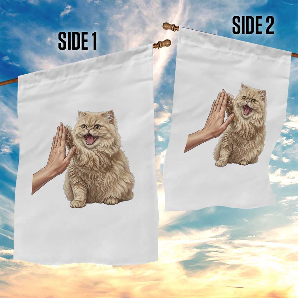 Cute Persian Cat High Five Garden Flag Cat Lover