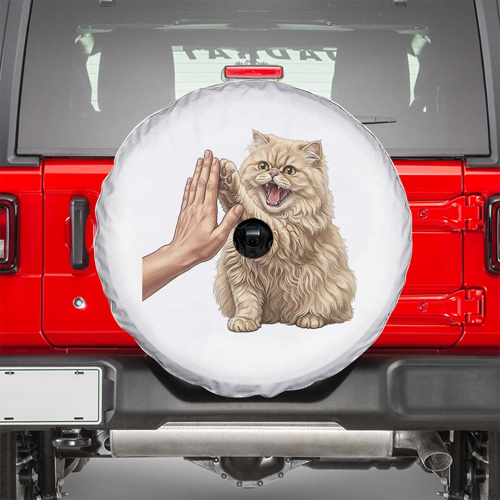 Cute Persian Cat High Five Spare Tire Cover Cat Lover