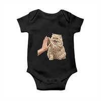 Cute Persian Cat High Five Baby Onesie Cat Lover