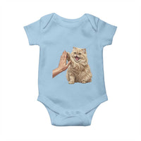 Cute Persian Cat High Five Baby Onesie Cat Lover