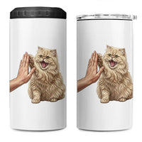 Cute Persian Cat High Five 4 in 1 Can Cooler Tumbler Cat Lover