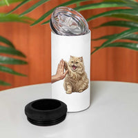 Cute Persian Cat High Five 4 in 1 Can Cooler Tumbler Cat Lover