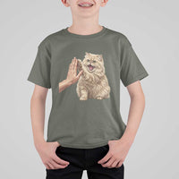 Cute Persian Cat High Five T Shirt For Kid Cat Lover