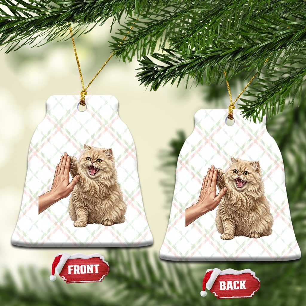 Cute Persian Cat High Five Ceramic Ornament Cat Lover