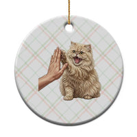 Cute Persian Cat High Five Ceramic Ornament Cat Lover