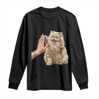 Cute Persian Cat High Five Long Sleeve Shirt Cat Lover