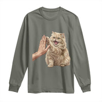 Cute Persian Cat High Five Long Sleeve Shirt Cat Lover