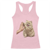 Cute Persian Cat High Five Racerback Tank Top Cat Lover