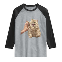 Cute Persian Cat High Five Raglan Shirt Cat Lover