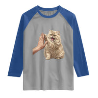 Cute Persian Cat High Five Raglan Shirt Cat Lover