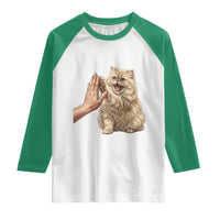Cute Persian Cat High Five Raglan Shirt Cat Lover