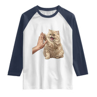 Cute Persian Cat High Five Raglan Shirt Cat Lover