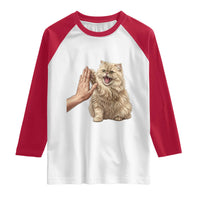 Cute Persian Cat High Five Raglan Shirt Cat Lover