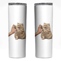 Cute Persian Cat High Five Skinny Tumbler Cat Lover