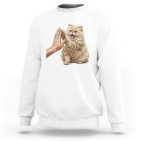 Cute Persian Cat High Five Sweatshirt Cat Lover
