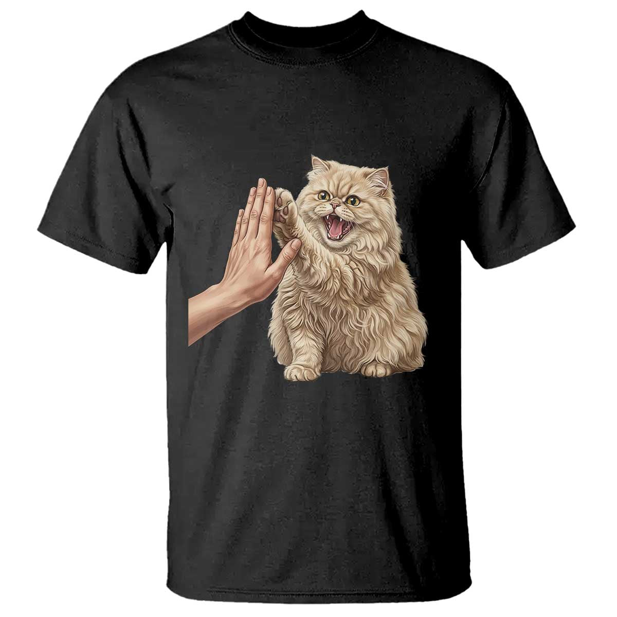 Cute Persian Cat High Five T Shirt Cat Lover