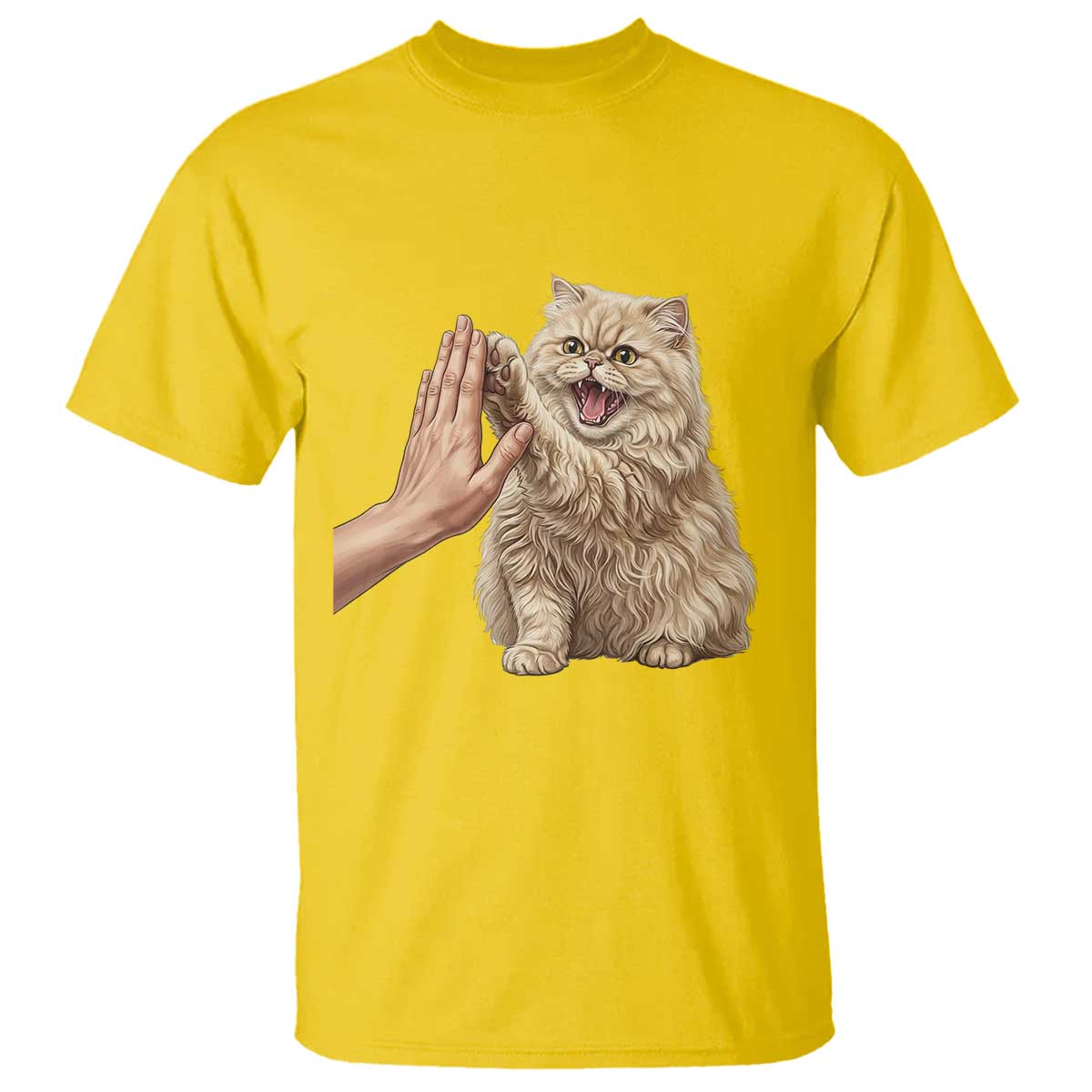 Cute Persian Cat High Five T Shirt Cat Lover