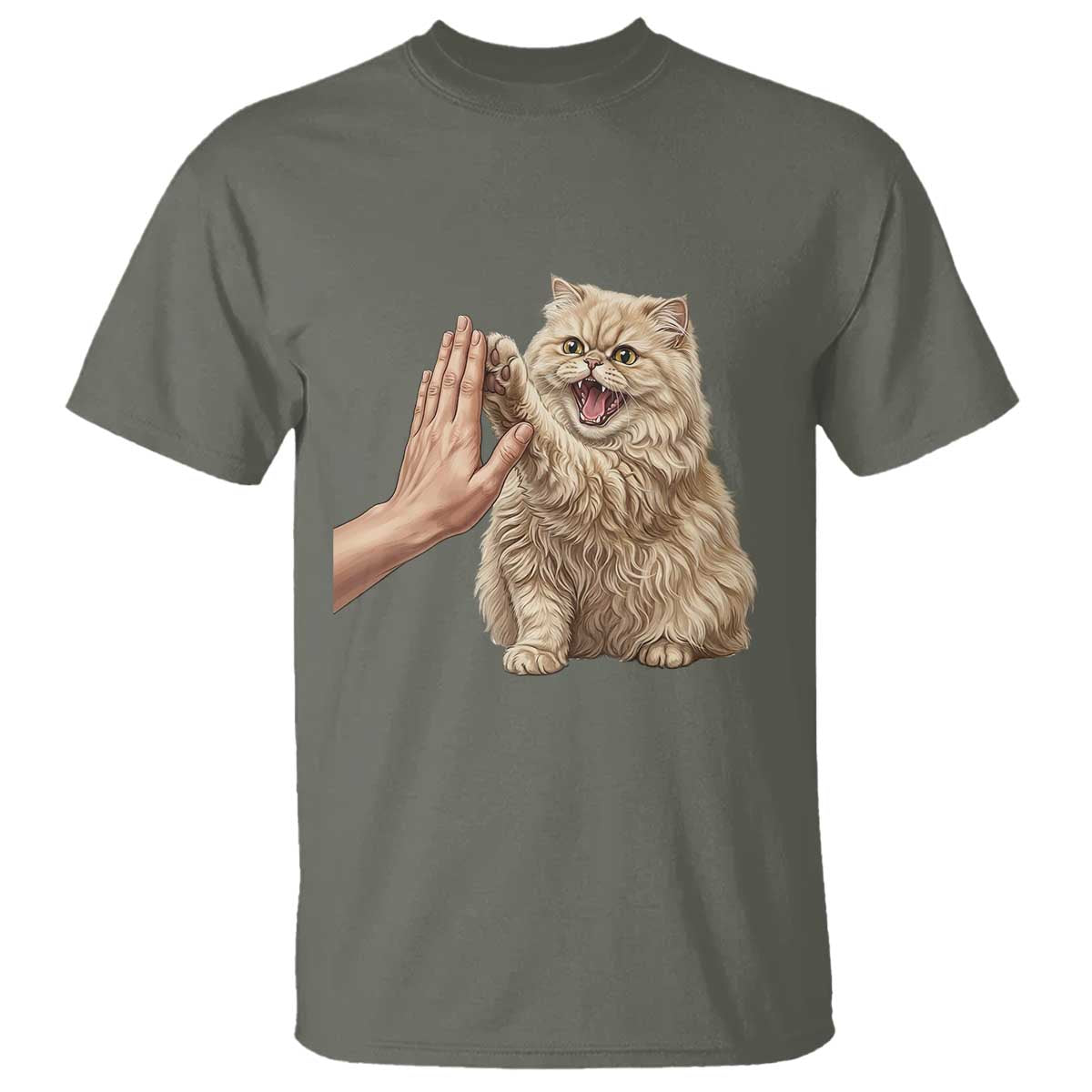 Cute Persian Cat High Five T Shirt Cat Lover