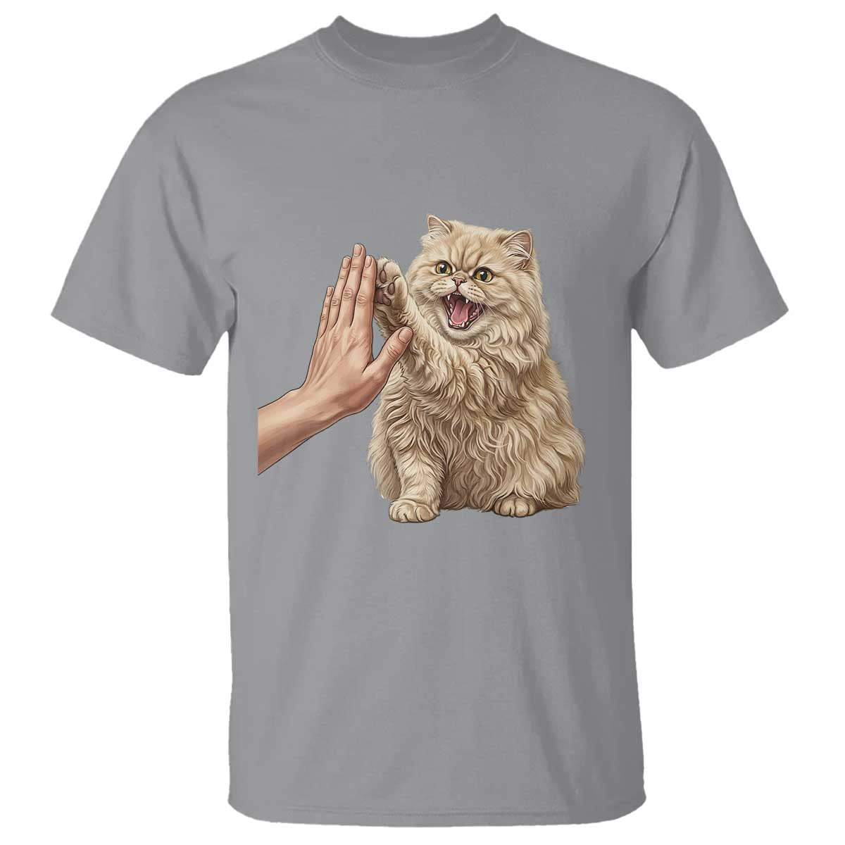 Cute Persian Cat High Five T Shirt Cat Lover