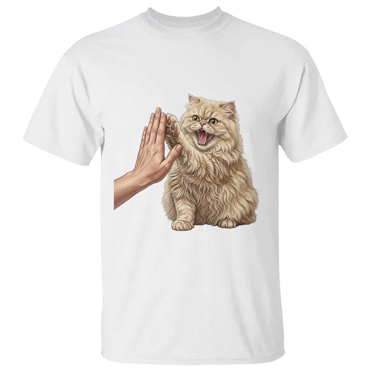Cute Persian Cat High Five T Shirt Cat Lover