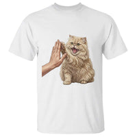 Cute Persian Cat High Five T Shirt Cat Lover