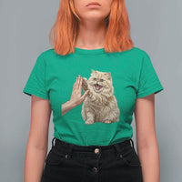 Cute Persian Cat High Five T Shirt For Women Cat Lover