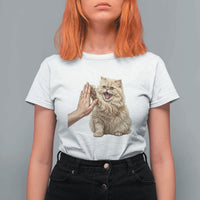 Cute Persian Cat High Five T Shirt For Women Cat Lover