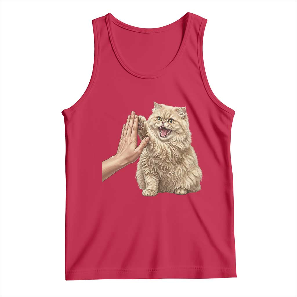 Cute Persian Cat High Five Tank Top Cat Lover