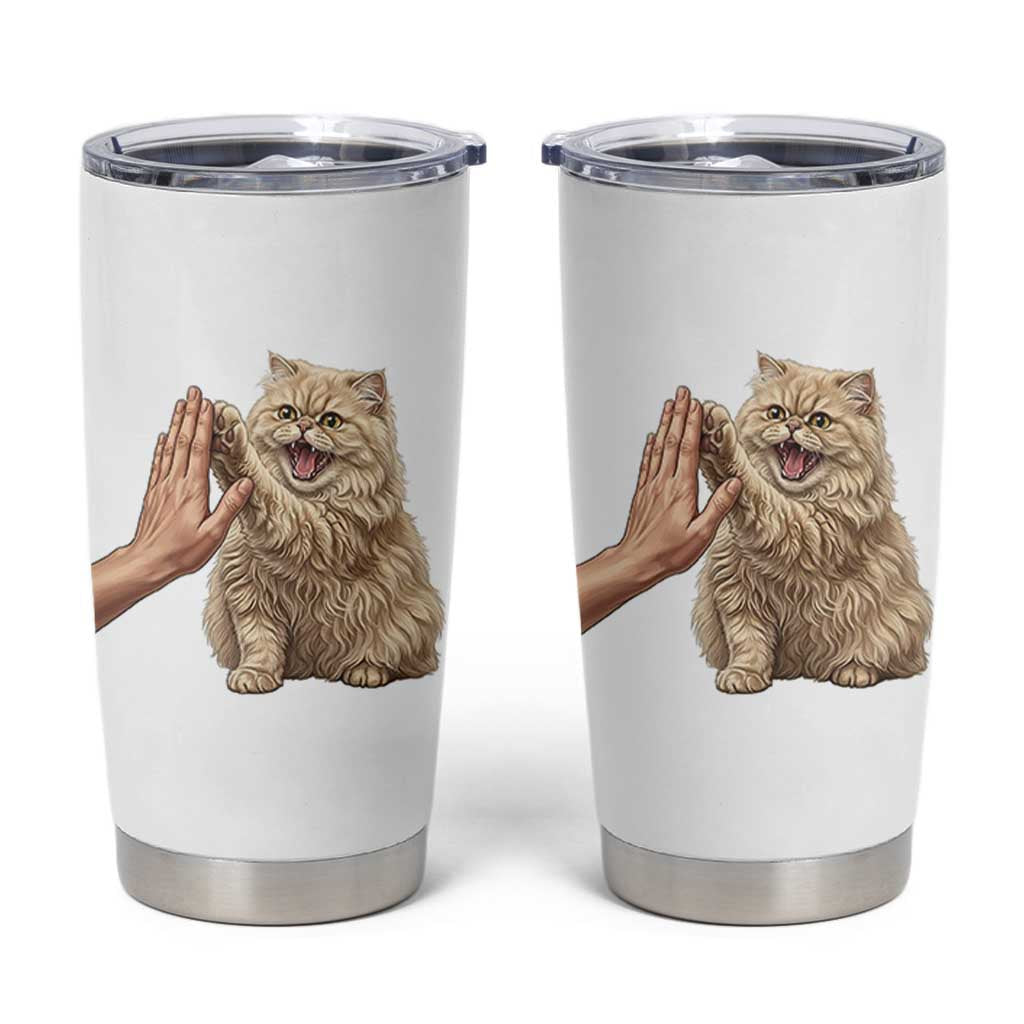 Cute Persian Cat High Five Tumbler Cup Cat Lover