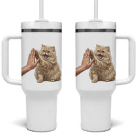 Cute Persian Cat High Five Tumbler With Handle Cat Lover