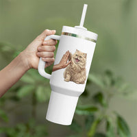 Cute Persian Cat High Five Tumbler With Handle Cat Lover