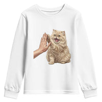 Cute Persian Cat High Five Youth Sweatshirt Cat Lover