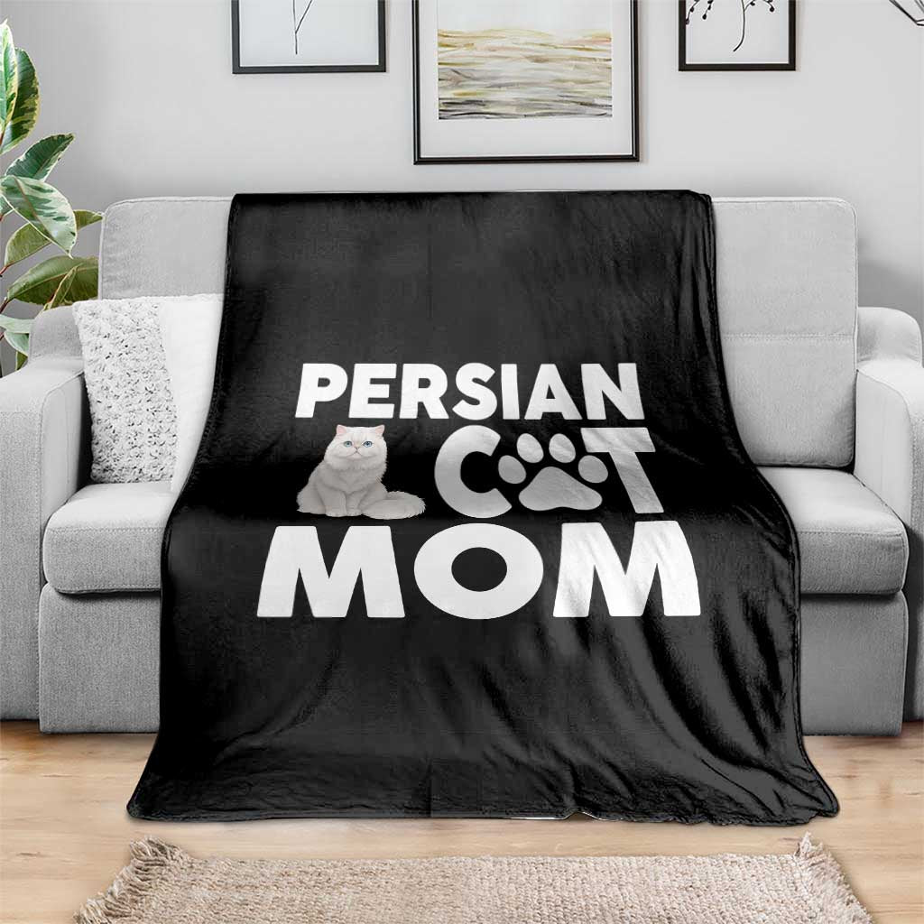 Proud Persian Cat Mom Throw Blanket Fluffy Cat Lover Gift For Her