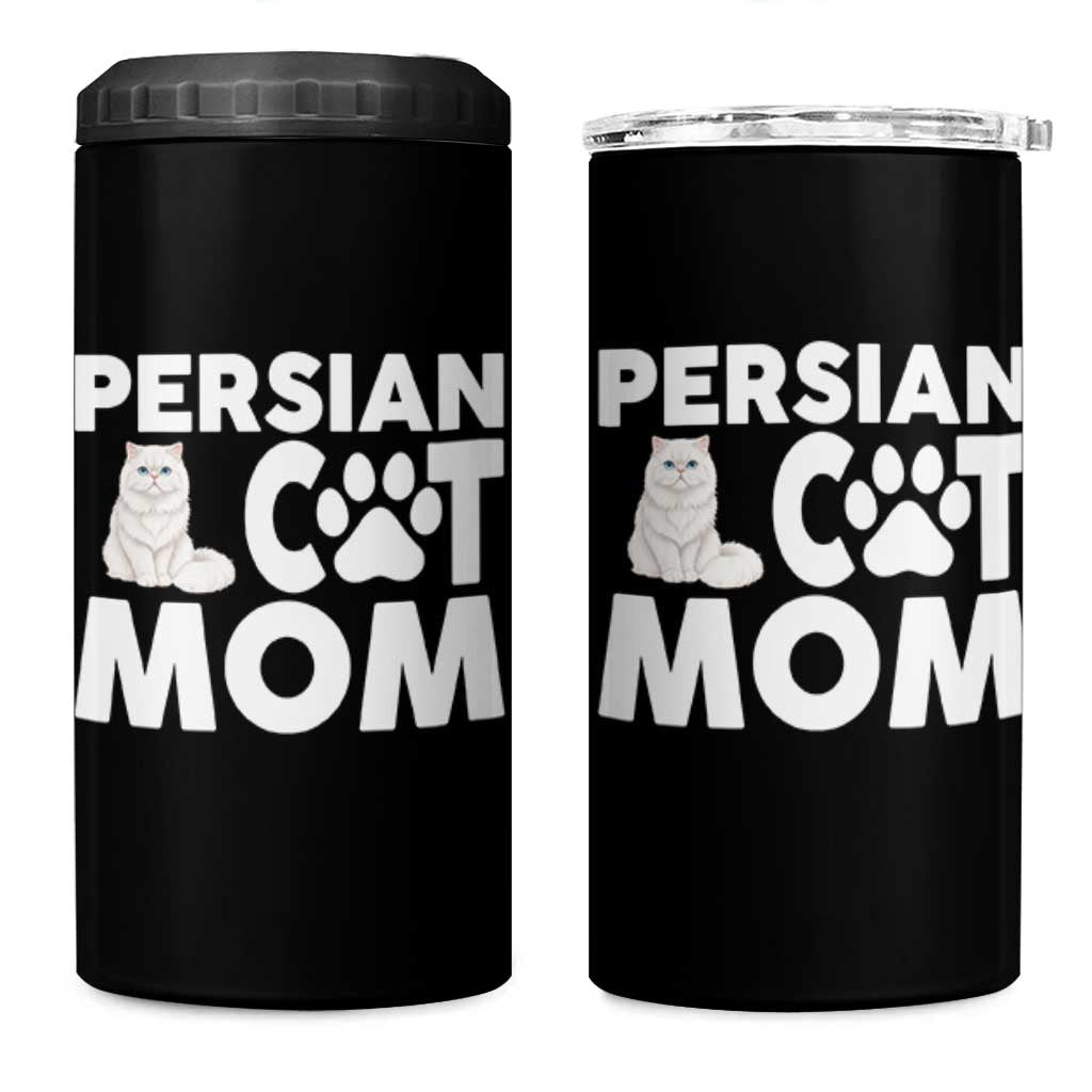 Proud Persian Cat Mom 4 in 1 Can Cooler Tumbler Fluffy Cat Lover Gift For Her