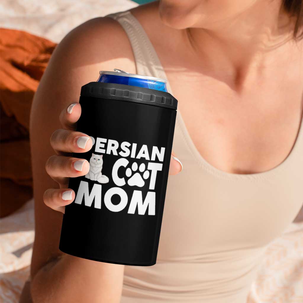 Proud Persian Cat Mom 4 in 1 Can Cooler Tumbler Fluffy Cat Lover Gift For Her