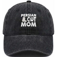 Proud Persian Cat Mom Washed Cotton Baseball Cap Fluffy Cat Lover Gift For Her