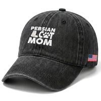 Proud Persian Cat Mom Washed Cotton Baseball Cap Fluffy Cat Lover Gift For Her