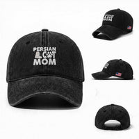 Proud Persian Cat Mom Washed Cotton Baseball Cap Fluffy Cat Lover Gift For Her