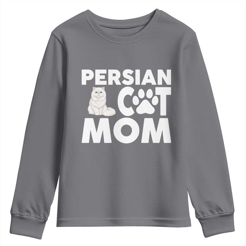 Proud Persian Cat Mom Youth Sweatshirt Fluffy Cat Lover Gift For Her