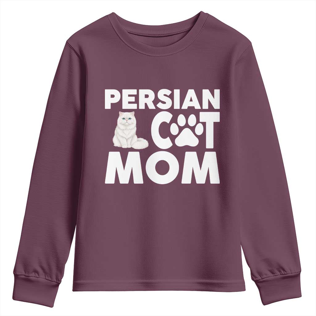 Proud Persian Cat Mom Youth Sweatshirt Fluffy Cat Lover Gift For Her