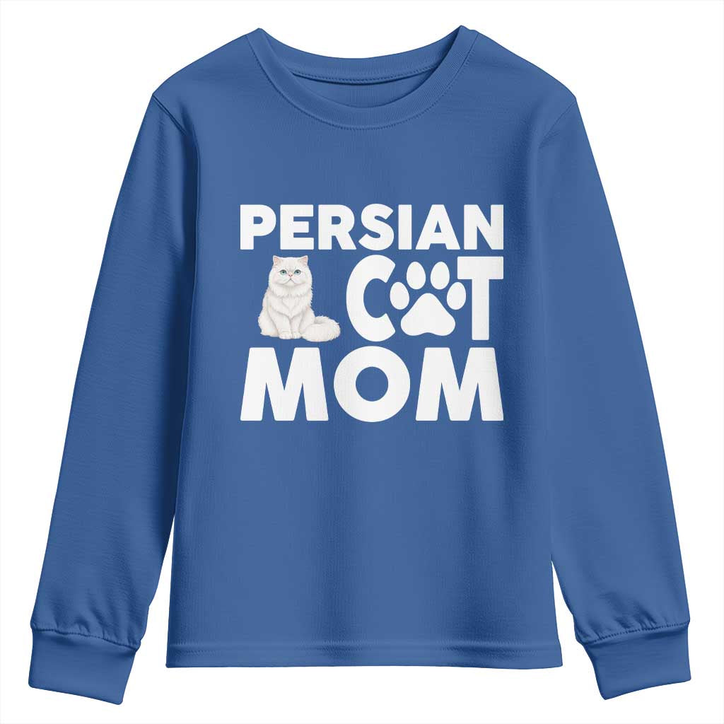 Proud Persian Cat Mom Youth Sweatshirt Fluffy Cat Lover Gift For Her