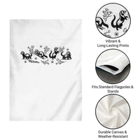 Minimalist Ferret Floral Graphic Garden Flag Exotic Pet Owner Gift