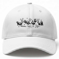 Minimalist Ferret Floral Graphic Baseball Cap Exotic Pet Owner Gift